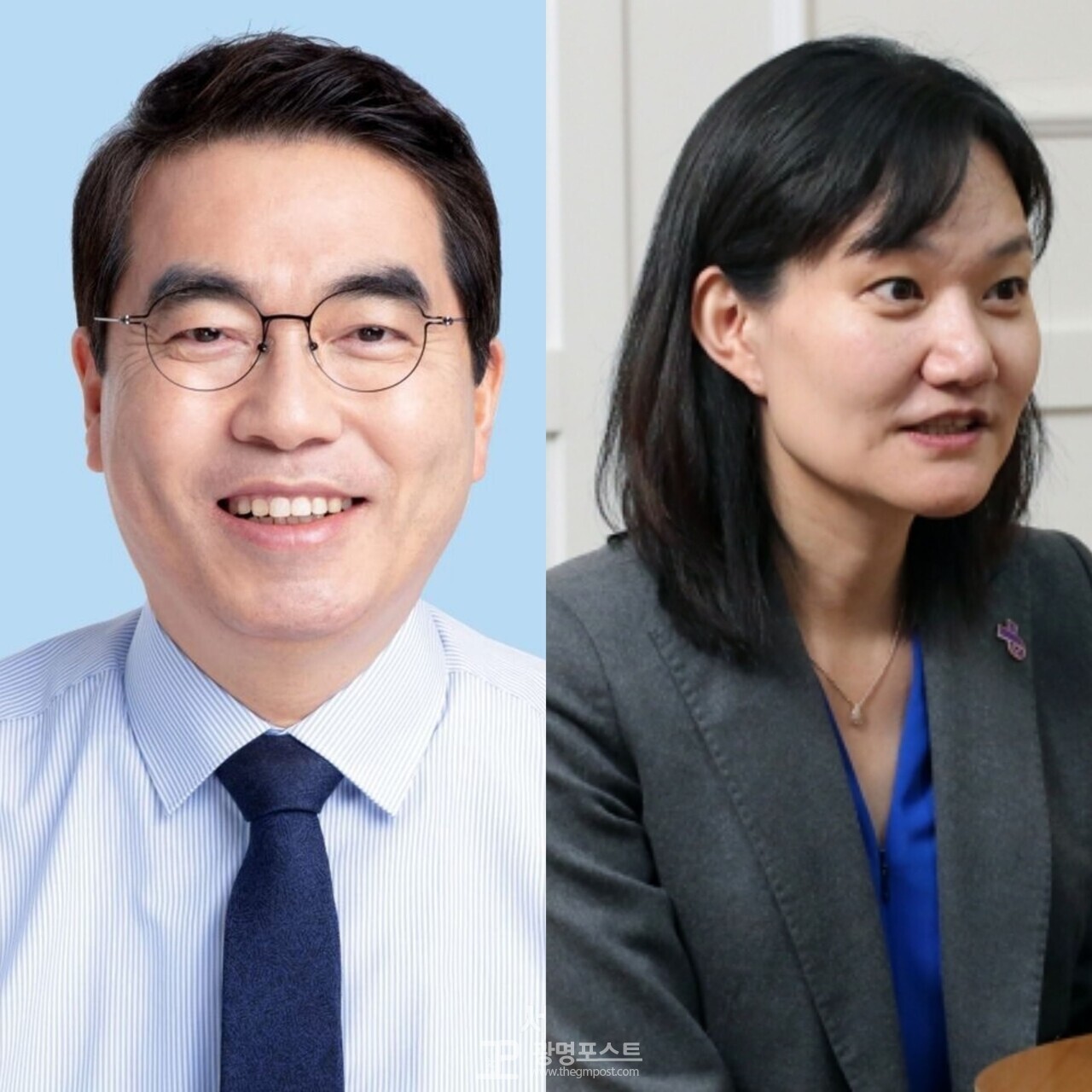 ◐ 사진 설명 = 양기대 국회의원(왼쪽)과 김남희 변호사(오른쪽)